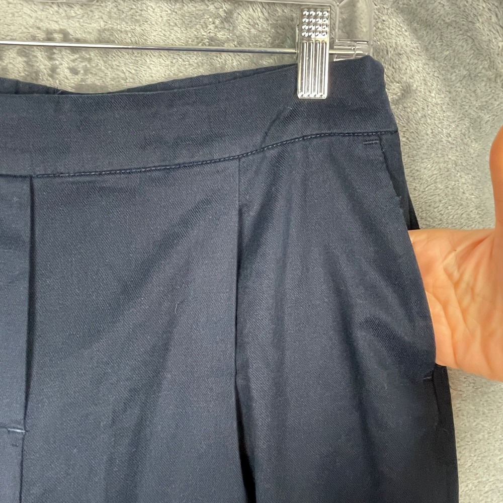 J.Jill Dress Pants Womens 10 Blue Wide Leg Cotton Blend Stretch Pleated Trousers - Picture 3 of 11
